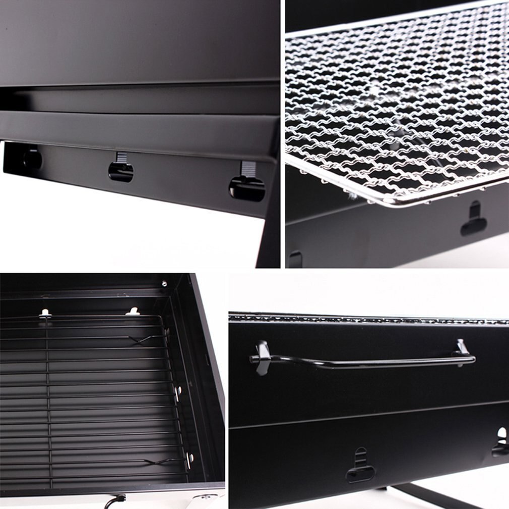 Parrilla de barbacoa portátil ultraligera de acero inoxidable plegable y de fácil almacenamiento para Camping y fogata