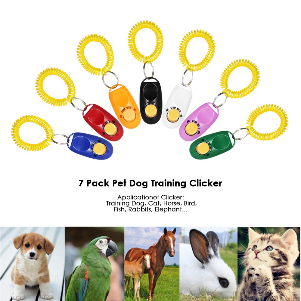 Pet Dog Training Clicker Pet Sound Training Device Trainer Aid Wrist Clicker Tool For Most Pet 7 Pack Reliable Clicker