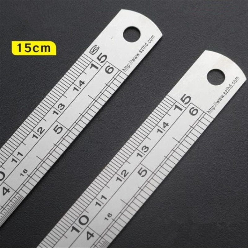 Metal Stainless Steel Scale Metric Ruler Centimeter Inches Straight Ruler Precision Measuring Tool Office Hardware Gauging