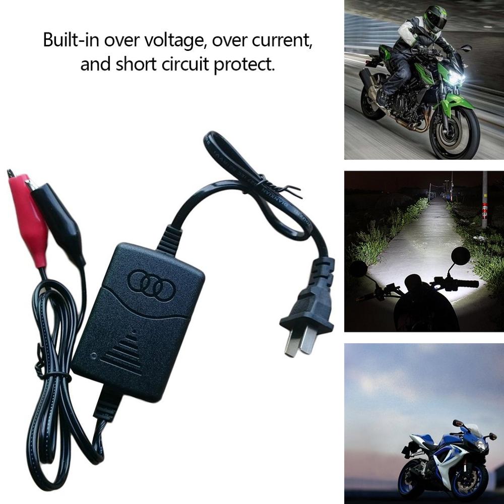 Black Short Circuit Protection 12 V 1300mA Sealed Lead Acid Rechargeable Automatic Battery Charger Per Car Truck Motorcycle