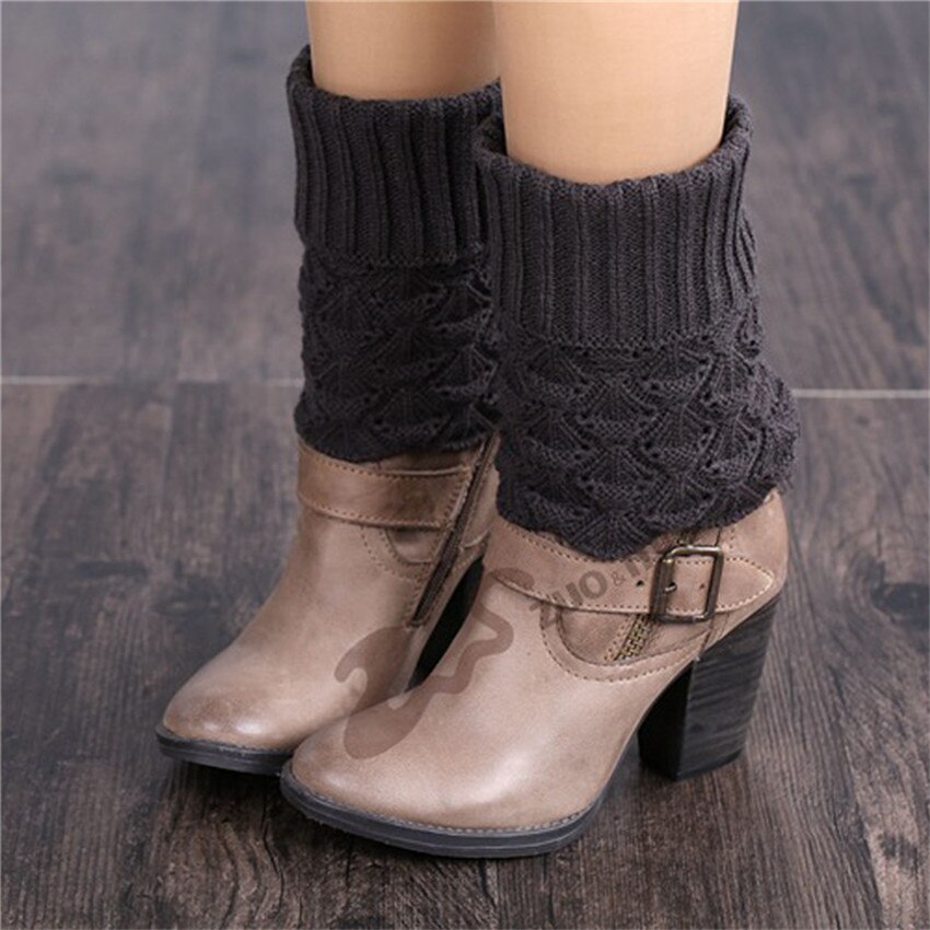Leg Warmers Women Warm Knee High Winter Knit Solid Crochet Leg Warmer Socks Warm Boot Cuffs Beenwarmers Socks