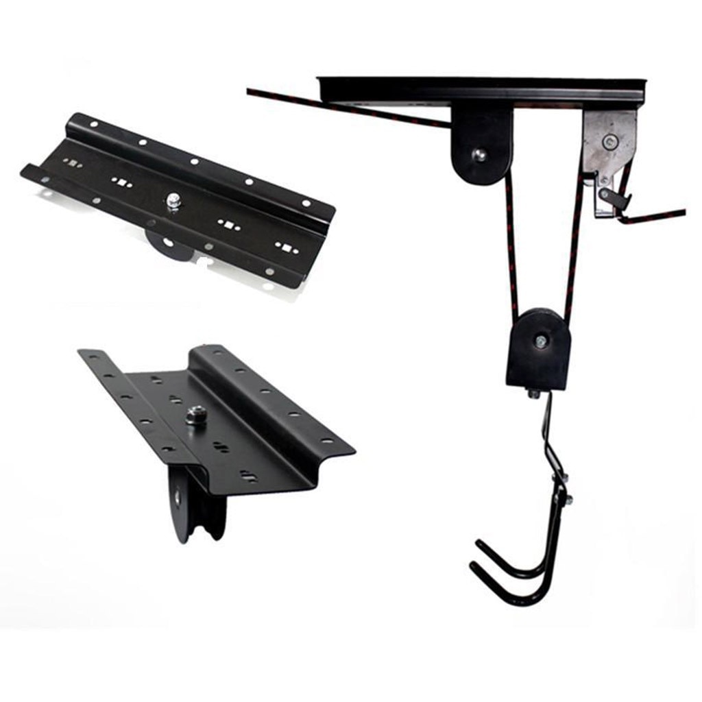 #40 Ceiling Lift Cargo Racks Bicycle Bike Storage Garage Hanger Mounted Hoist Pulley Rack Pulley Hanging Metal Lift Assemblies