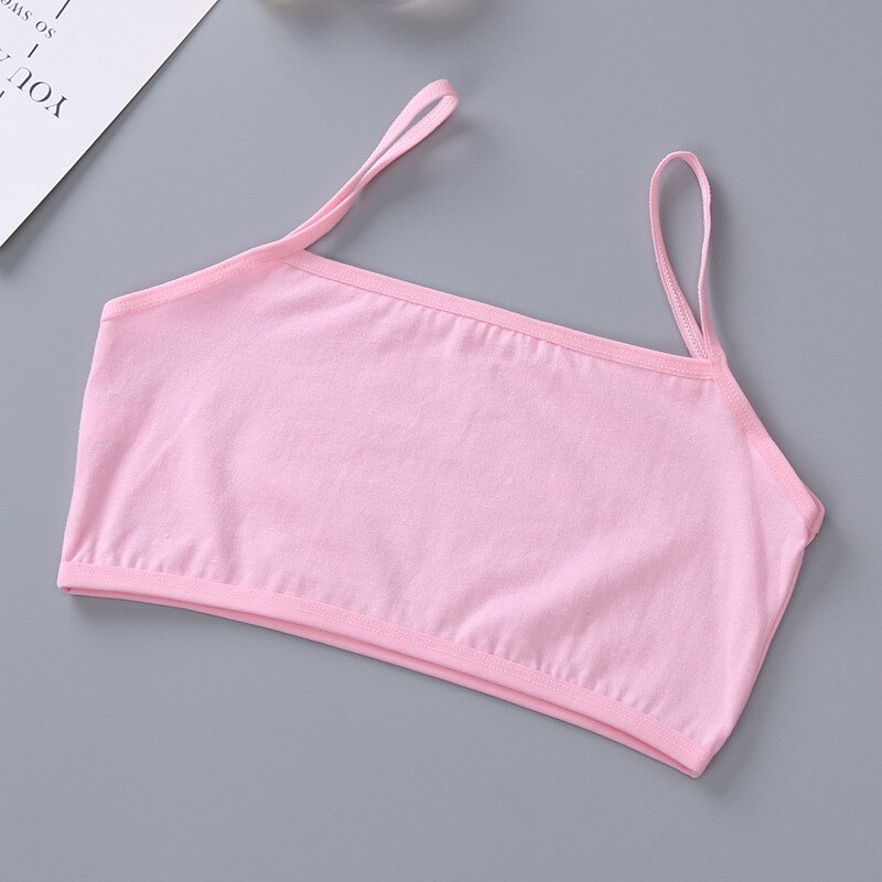 Børn undertøj model bomuldstoppe til piger tanktoppe teenage pige singlets 6-16 år børn camisole med en buste  of 50-80 cm: Lyserød fri størrelse