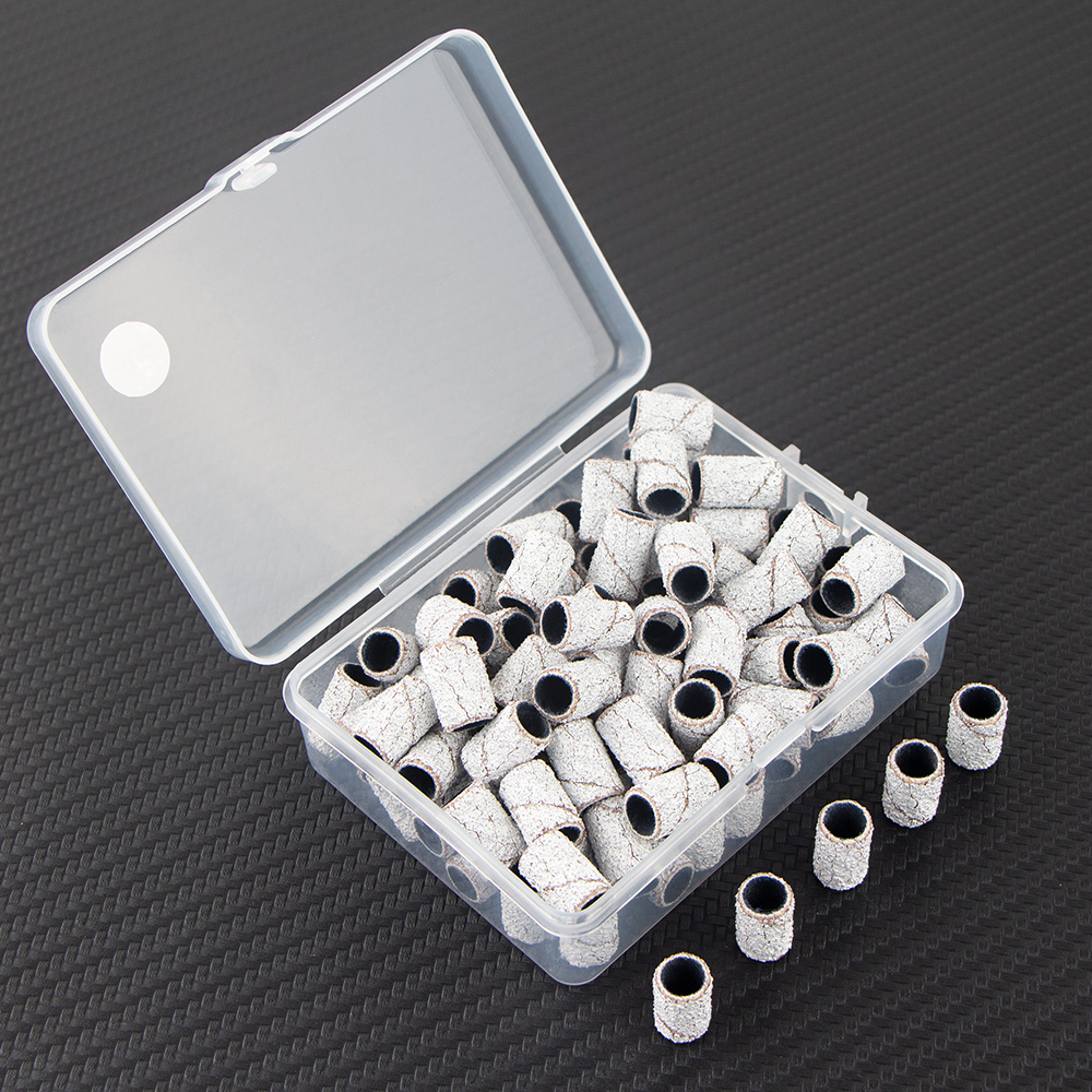 100 Uds. Brocas para uñas, bandas de lijado para máquina eléctrica, lima, amoladora, lijadora, juego de bandas para uñas acrílicas, herramientas de eliminación de Gel: violet