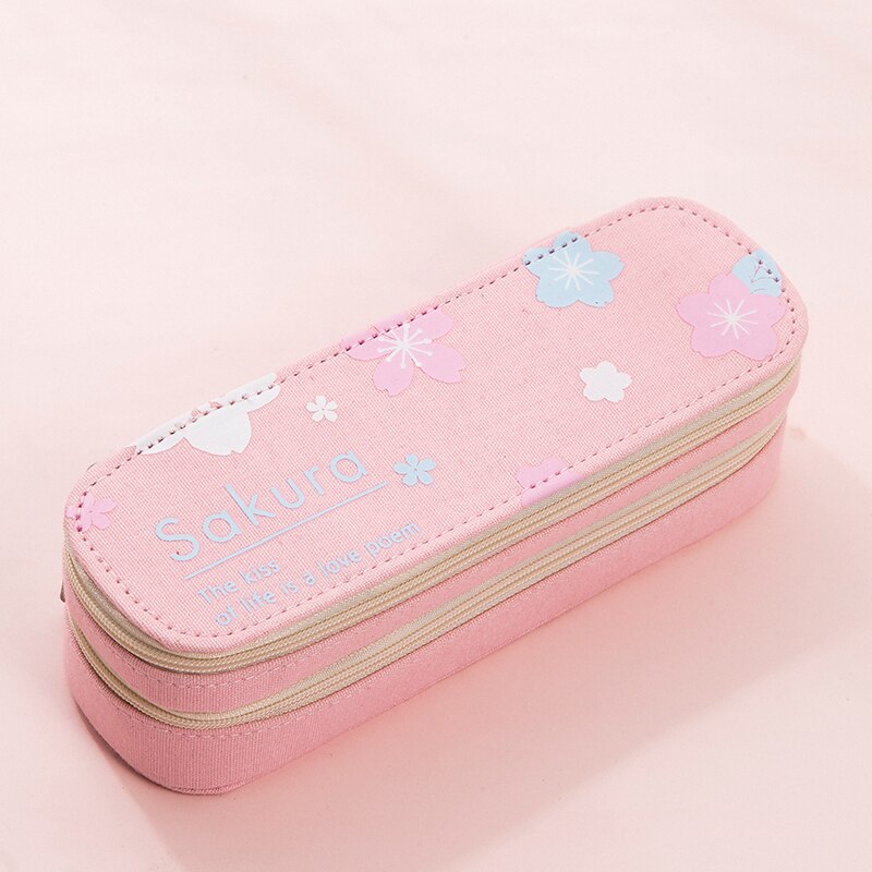 Candy Color Pencil Case Sweet Cute Pencil Bag School Supplies Kawaii Stationery Pen Case Pouch Box Fruit Banana Pencil Box: pink 2