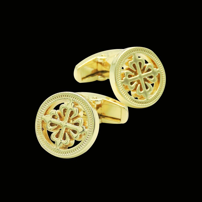 Man Manchetknopen Cross Manchetknopen Gold Zilveren Zwarte Kleur Knop Franse Manchetten Pak Accessoires Bruiloft Sieraden: Gold