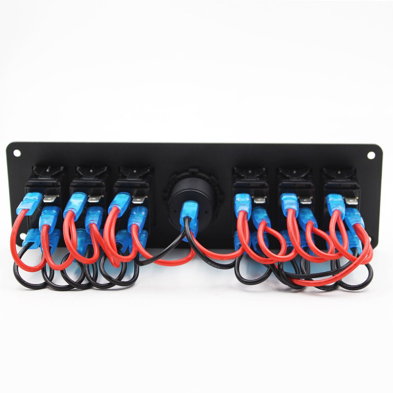 Kleurrijke 12V 6 Gang Rocker Switch Panel Stroomonderbreker Led Voltmeter Rv Auto Marine Boot Schakelpaneel Led Schakelaar panel Auto