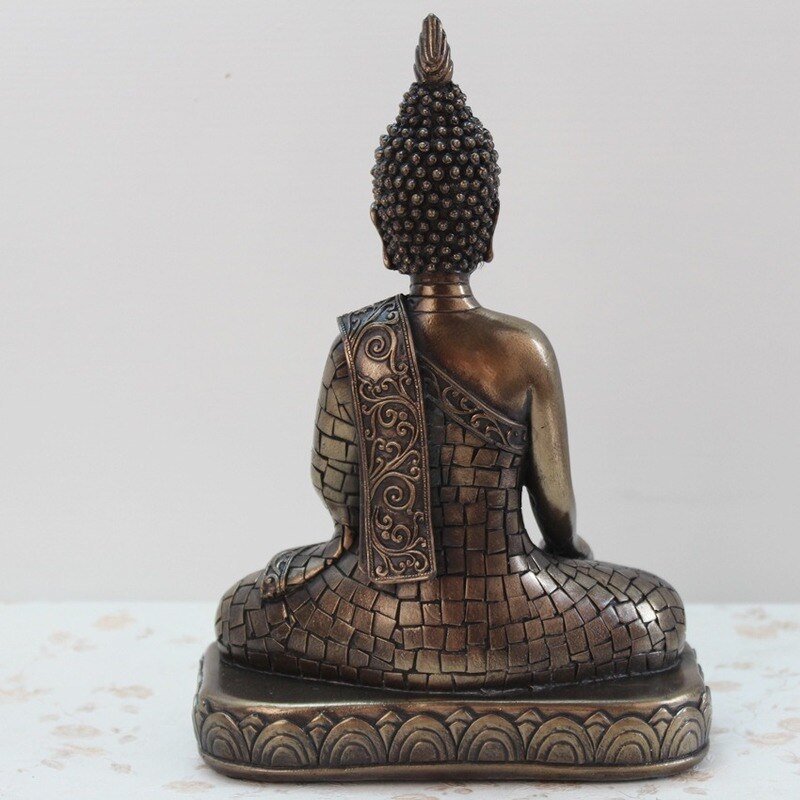 Piccola Testa di Buddha in Bronzo 8cm Decorazione Zen Asiatica - 5450
