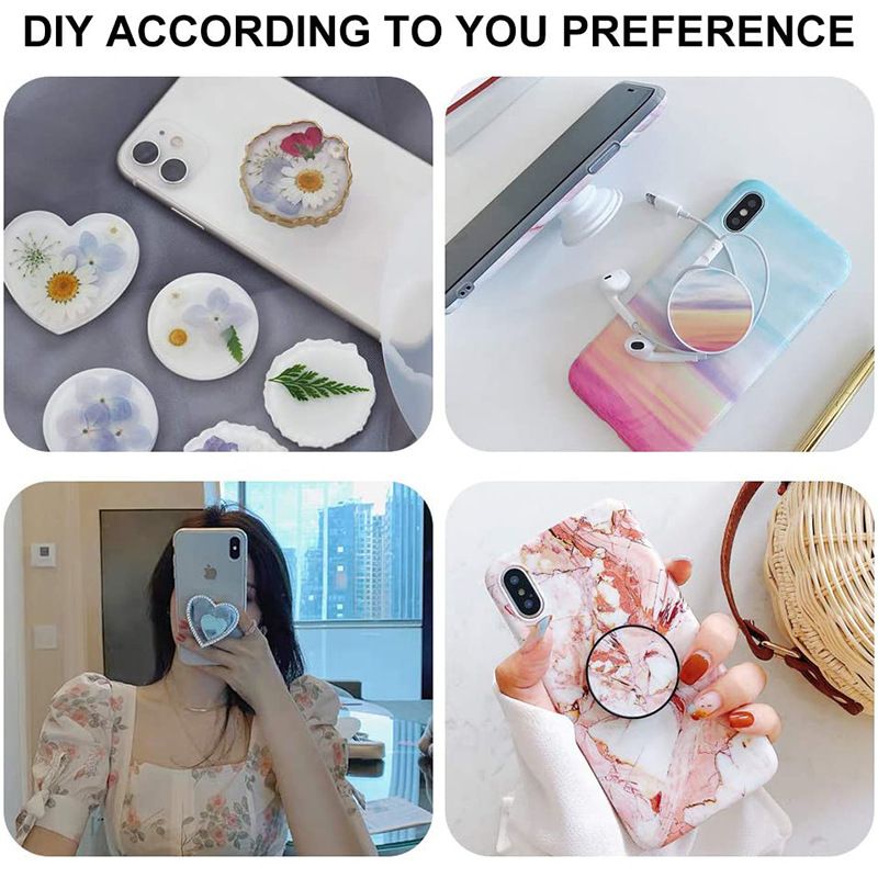 Pyöreä epäsäännöllinen matkapuhelimen pidike hartsi silikonimuotti matkapuhelimen pidike kristalli epoksi muotit puhelinteline käsintehty askartelu