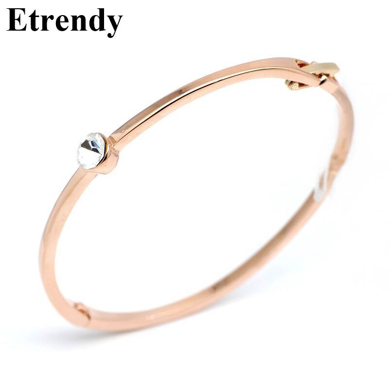 Classic Bracelets & Bangles For Women Rose Gold Color AAA Zirconia Bracelet Jewelry Bijoux For Mother All Match