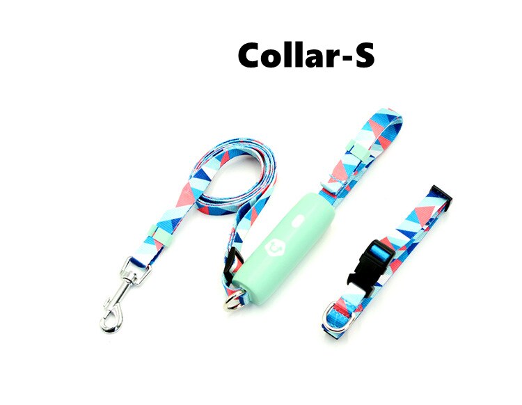 MEOWS Retractable Elastic Dog Leash Anti-Explosion Reflective Stripe Metal Clasp Comfortable Handle Easy Grip&amp;Lock Hands Free: Blue Set Collar S