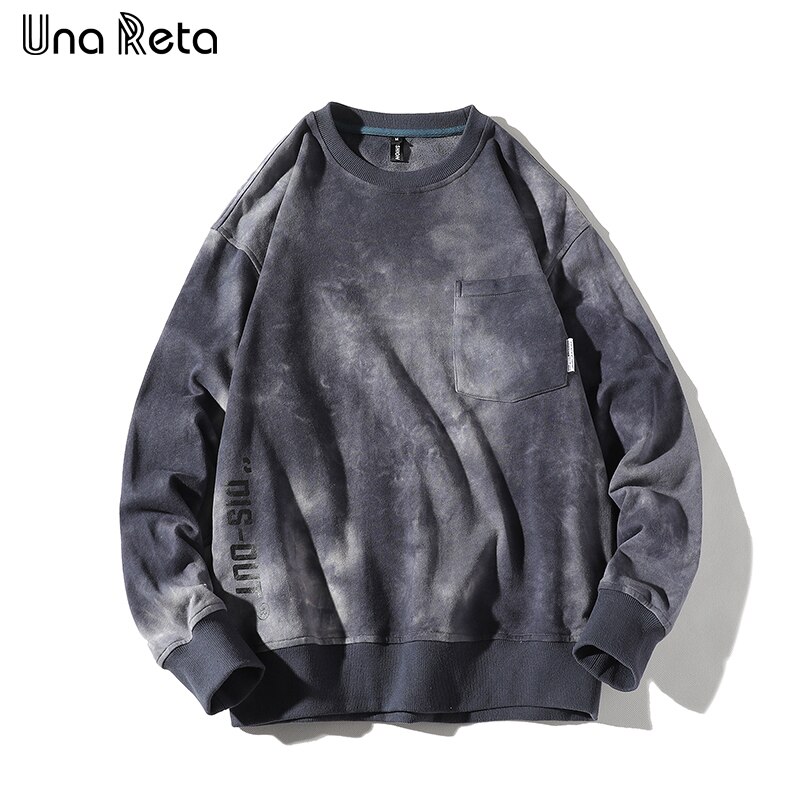 Una reta sweatshirts herre harajuku slipsfarvning print pullover sweatshirts hættetrøjer streetwear hip hop toppe afslappet hættetrøje mand