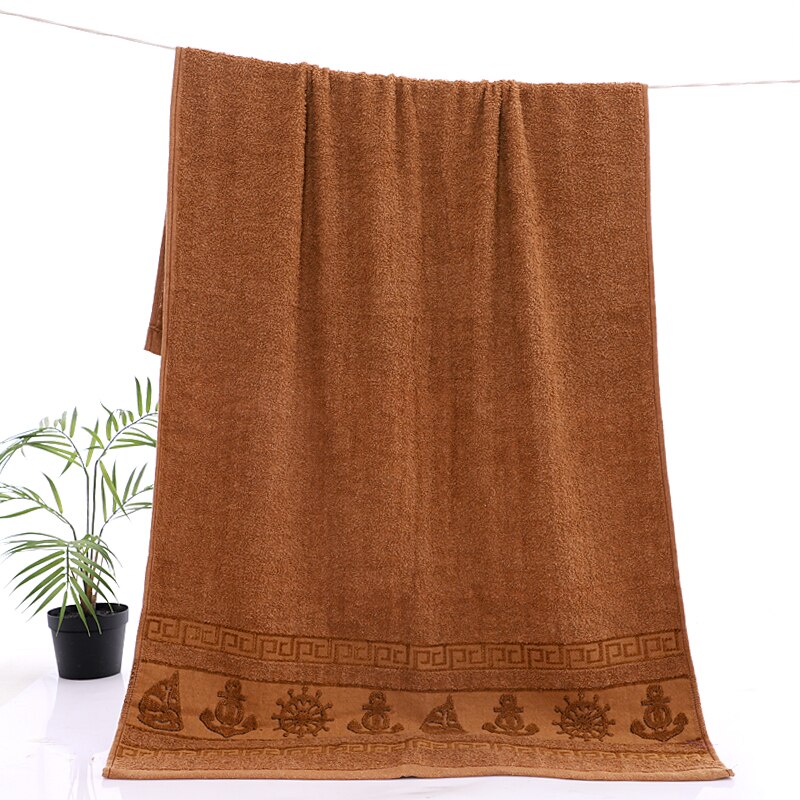 neue Schlecht Handtücher 100% Baumwolle gesicht handtuch Baumwolle Faser Natürliche Umweltfreundliche Bestickte Schlecht Handtuch Hand handtuch 140x70cm: Braun / 50x90cm