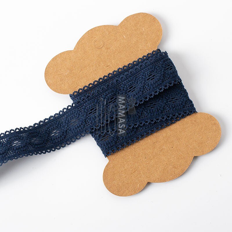 2Cm Bilaterale Tand Rand Elastische Band Diy Baby Haar Band Geknoopt Haar Touw Spandex Elastische Kant: navy blue