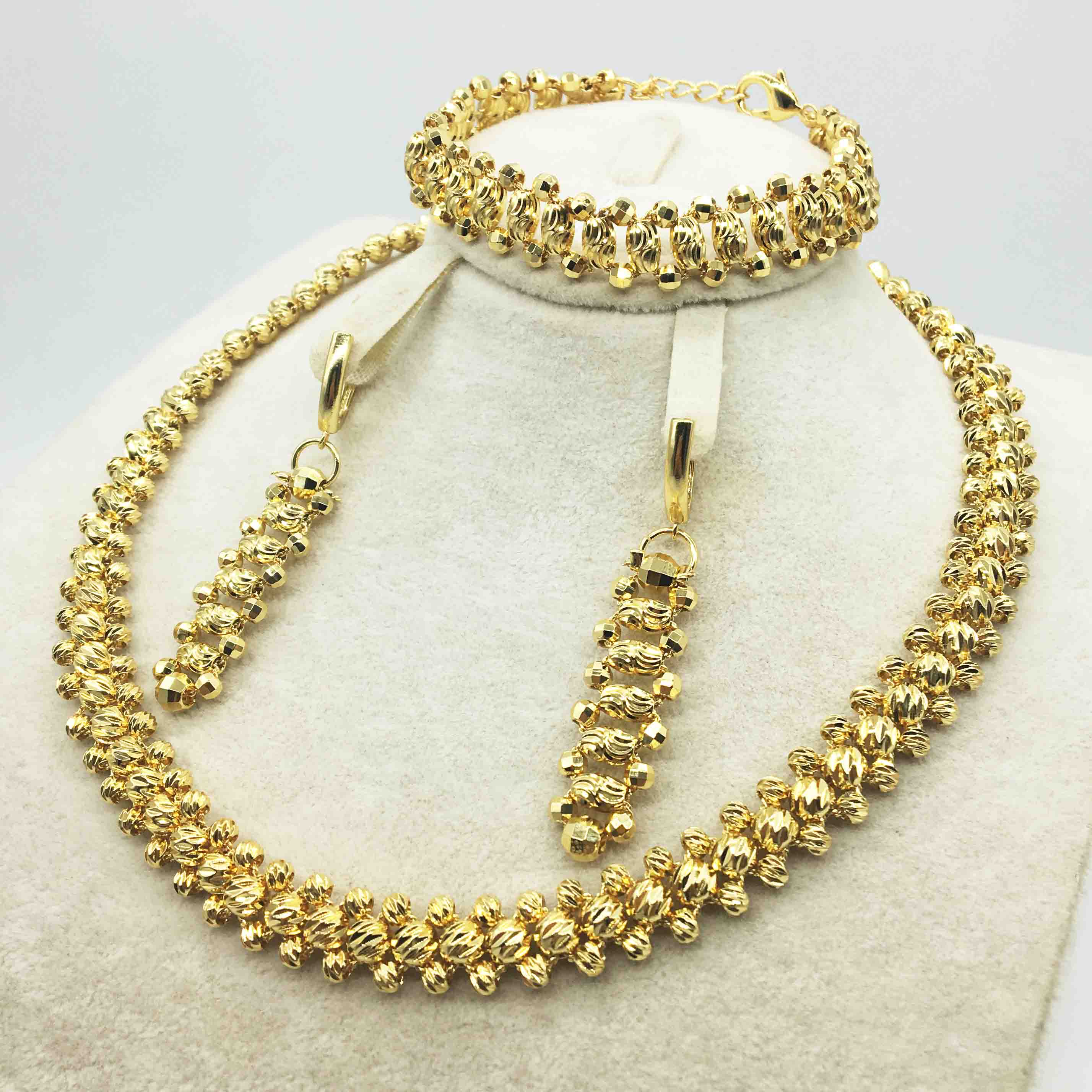 Italian gold colored jewelry for women's African bead jewelry jewelry necklace earrings bracelet jewelry