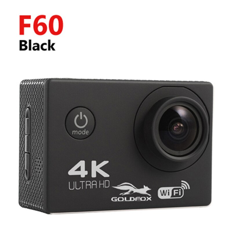 Ultra HD 4K Action WiFi Della Macchina Fotografica Videocamere 16MP 170 Go Cam Deportiva 2 pollici di Schermo F60 F60R Impermeabile di Sport camera pro 1080P cam: F60 Black