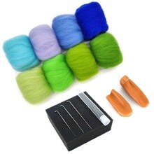 Naaldvilten Kit 10G X 8 Kleur Totaal 80G Merino Milieuvriendelijke Natuurlijke Met Naaldvilten Naalden, naaldvilten Mat (NO.15)