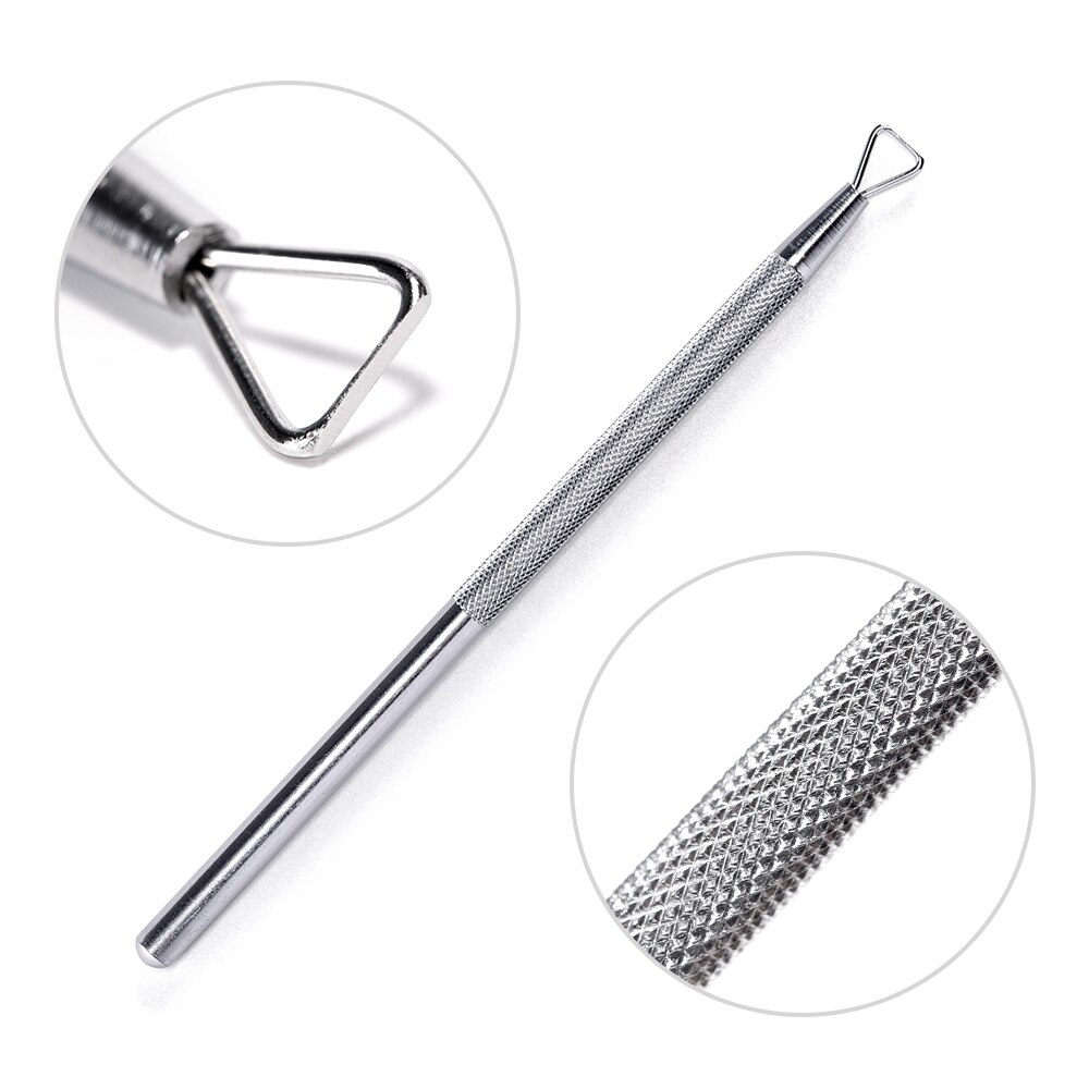 KADS 1pieza Empujador Levantador de Cutículas Cutícula Removedor de gancho delgado de Acero Inoxidable de color mágico como muestra la imagen 8 estilo Arco Iris tungsteno acero uñas herramientas cutícula Pusher: 8