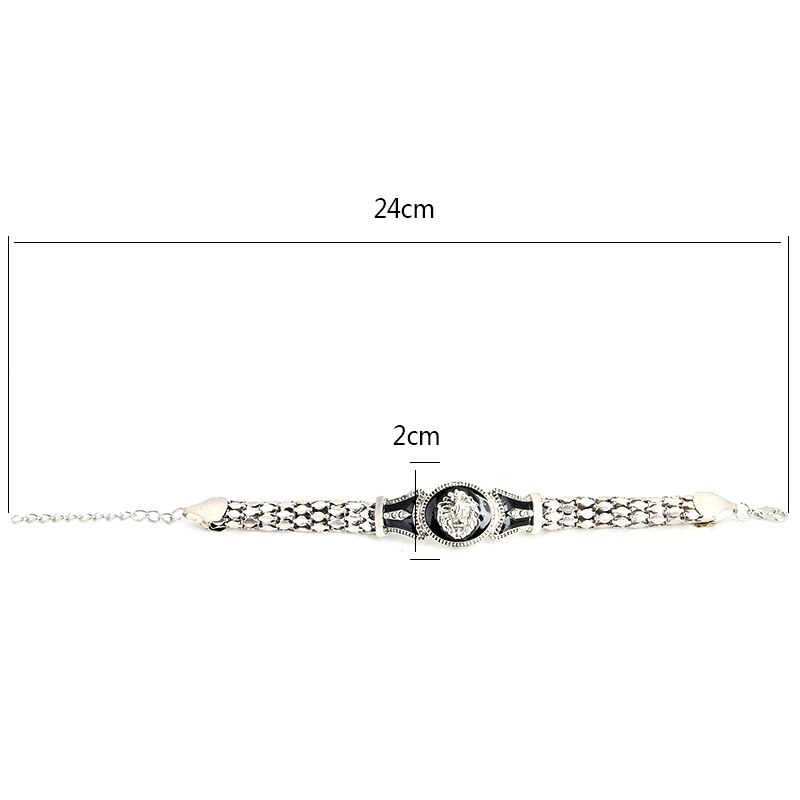 Cool Hip Hop Gold Lion Head Bracelets Men Lovers Link Chain for Male Rock Punk Bangles Jewelry Accessories