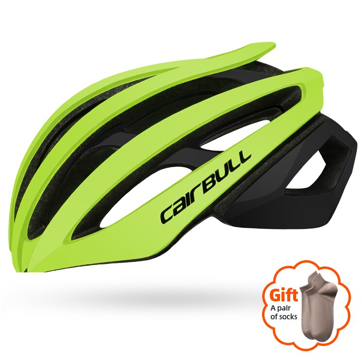 CAIRBULL Cycling Helmet for Man Woman Road Mtb Double EPS Structure Helmet Ultra-light Comfortable Breathable Safety Bike Helmet: Green / M(54-58CM)