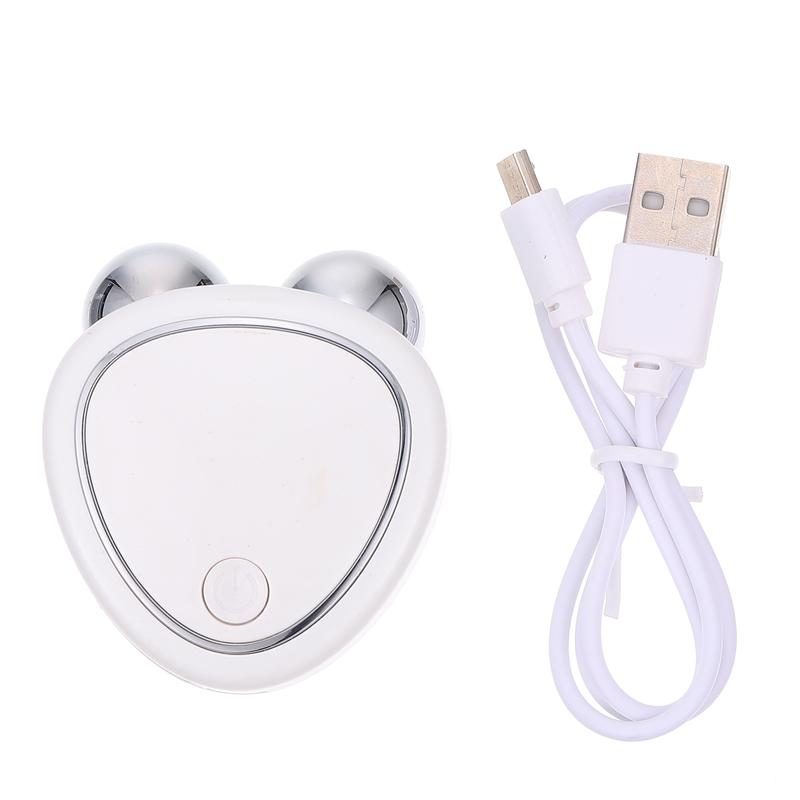 1 Set Microcourant Dispositif de Massage Du Visage À Usage Domestique Instrument de Beauté De Peau De Levage de Visage Mince USB Double Rouleau Instrument de Massage