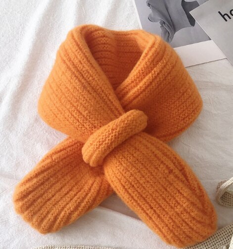 Mærke tørklæde til børn baby varme tørklæder piger vinter tørklæde til børn uld krave baby tørklæder: Orange