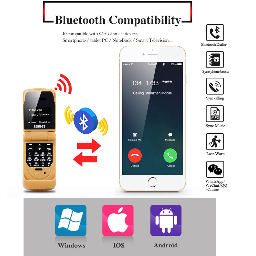 Clapet petit Mini rabat téléphone portable Bluetooth dialer bouton-poussoir gsm pas cher magique voix unique sim déverrouiller téléphone portable