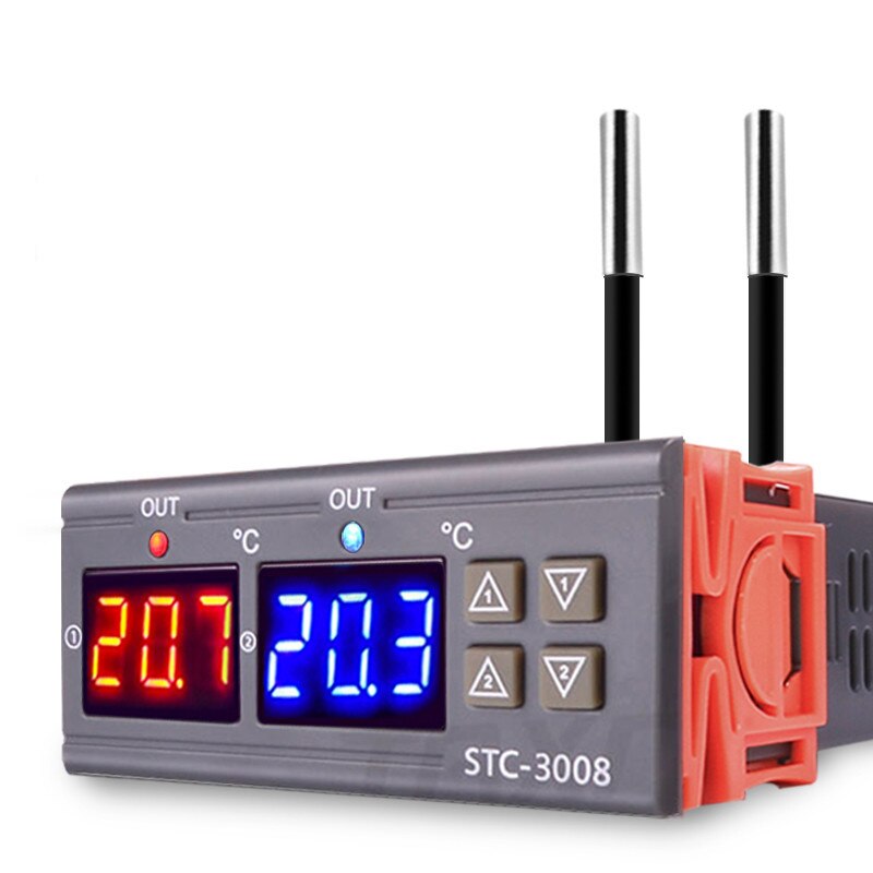 Dual Digital Temperatur Regler Relais Ausgang 12V 24V 110V 220V Temperaturregler Thermostat Heizung Kühler Dual-sonde: 110V-220V
