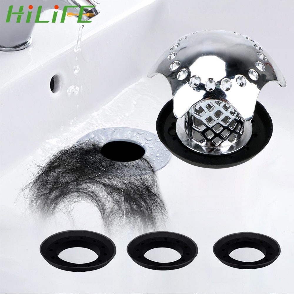 HILIFE Bath Plug Shower Drain Hair Catcher Sink Filter Prevents Hair From Clogging Shower Sink Drain Cover Gadgets