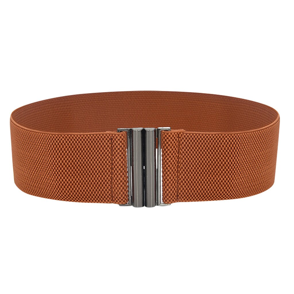 Waist Belt Women Wide Elastic Dress Belt GLRSBUTY Accessories Stretch Elastic Wide Corset Waist Metal Buckle: F