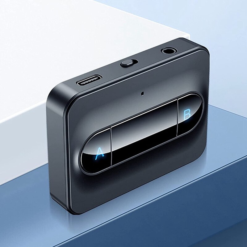 Bluetooth 5.0 Transmitter Adapter Dual Link Link Headphones Home Sound System Black