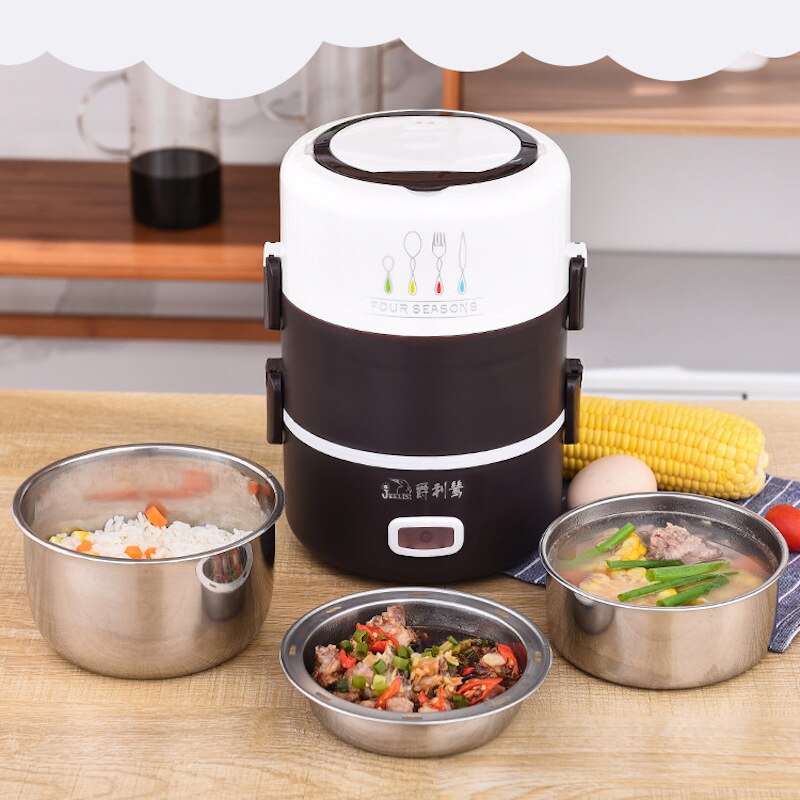 Electric Lunch Box Mini Rice Cooker Electric Pot Food Heater Small Portable Multi Cooker Egg Steamer Stainless Steel Hotpot Soup