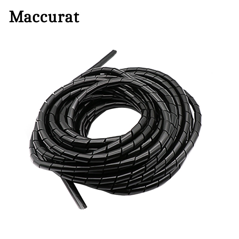 Cable de envoltura de manguera en espiral, diámetro de tubo de 8mm y 13 metros, parte de PE, Cable de gestión, negro y blanco, para piezas de impresoras 3D de polietileno de 33 pies