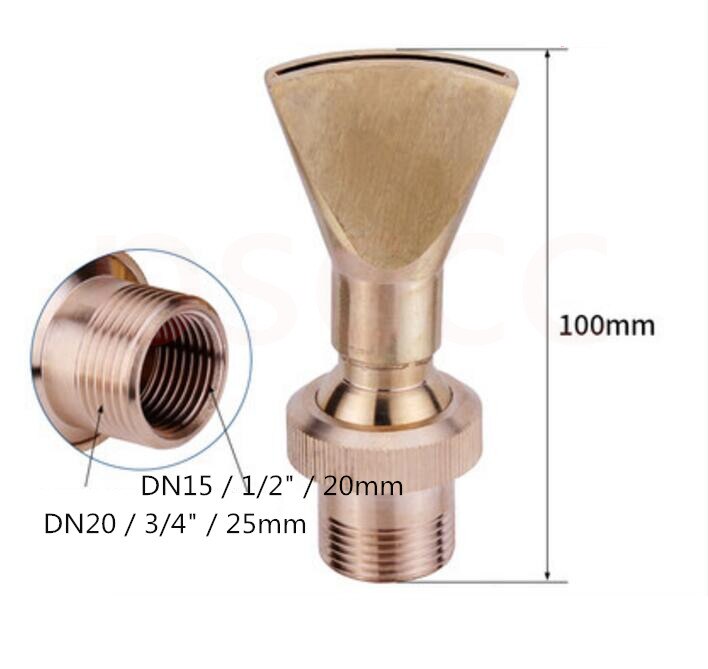 DN15 20 25 40 50 Adjustable universal fan shaped fountain head, rockery fountain, pool flat nozzle, duck nozzle fountain head.: DN15 20