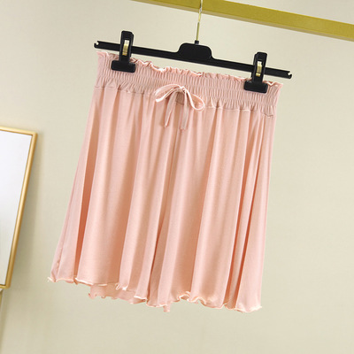 Modal kvindelig sommerhjem slid shorts bukser løs afslappet stor størrelse pyjamas bukser blødt bomuld nattøj lounge natbukser kvinder: Lyserød / Xl