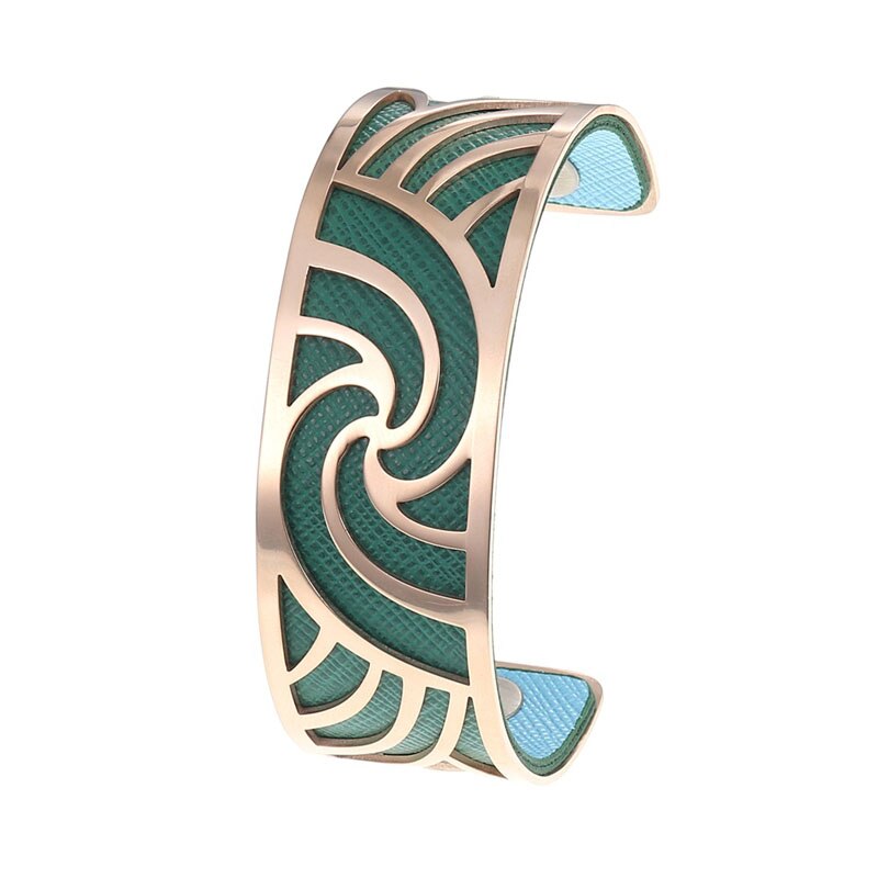 Cremo bracciale rigido in oro rosa fiore bijoux acier insossibile femme 2019 manchette Bangle reversibile cinturino in pelle gioielli: 007