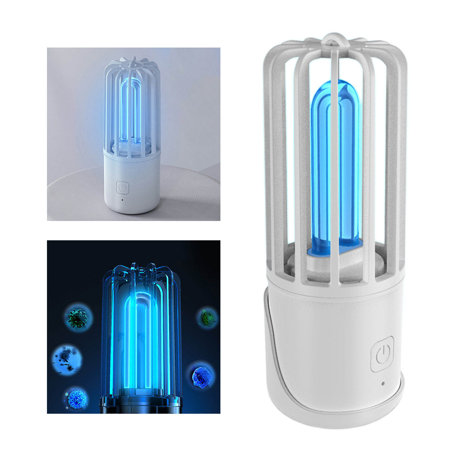 Mini UV Light Sanitizer Lamp Ultraviolet Ozone Double Germicidal Lamp Disinfection Light for Small Spaces Home Kitchen Room