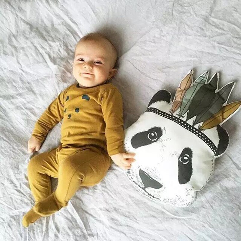 Baby koseleker pute barnerom seng sofa dekorative indisk panda dyreformede puter dukke barns beste
