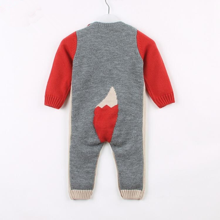 Vêtements tricotés pour bébés et -né | Barboteuse, en coton, imprimé renard, manches longues, combinaison pour garçons et filles, printemps