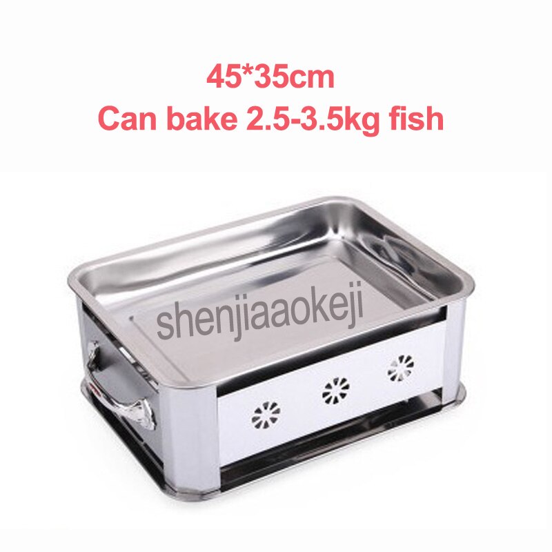 Stainless steel grilled fish stove thicken hotel commercial Grilled fish furnace carbon roasted charcoal alcohol grill fish oven