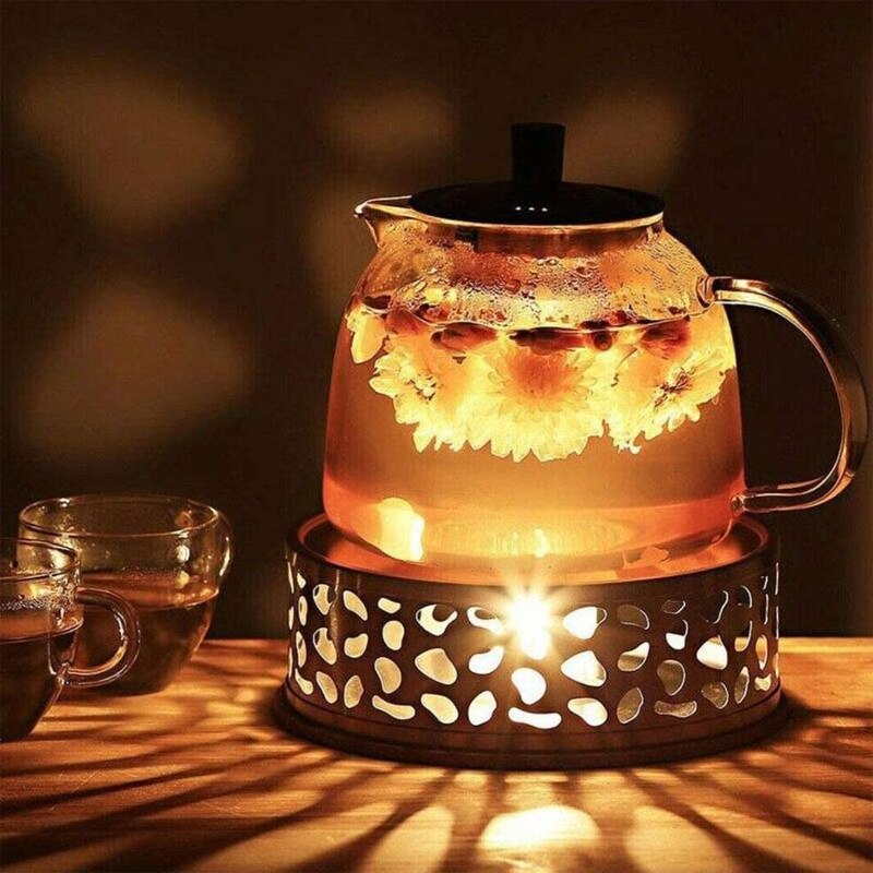Base para calentar bebidas de café y té, calentador duradero de acero inoxidable para tetera, soporte para velas, trivetes