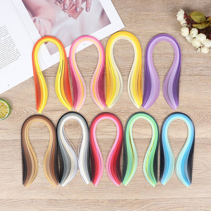 100Pcs/set Paper Quilling Strips Set 3mm 39cm Paper For Craft DIY Quilling Tool Mixed Color Scrapbooking Stripes Paper