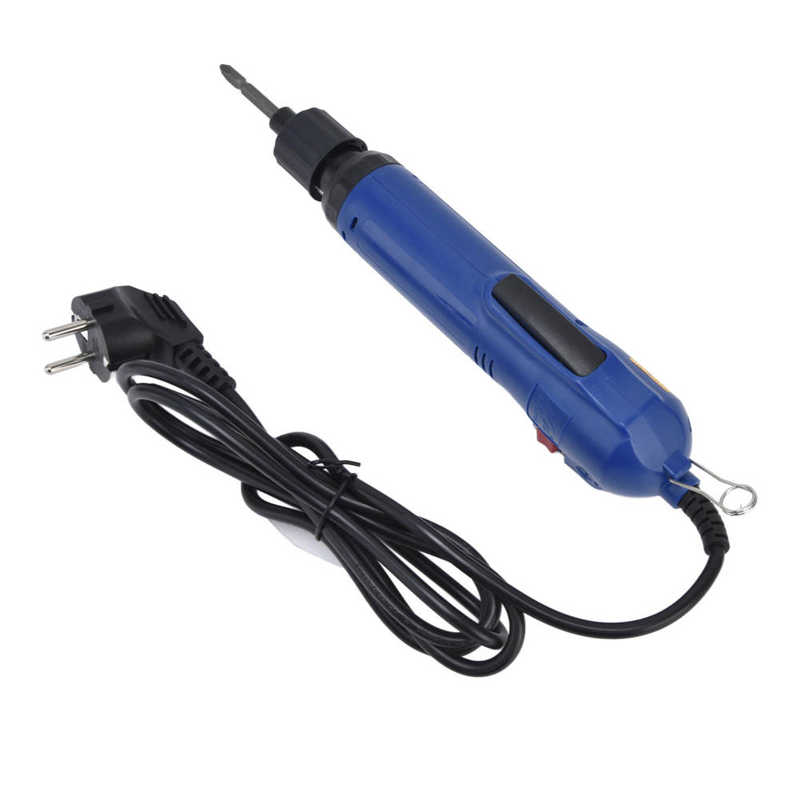 Electric Screwdriver High Torsion Straight Handle Hex Power Screw Driver with Bit EU Plug 220V