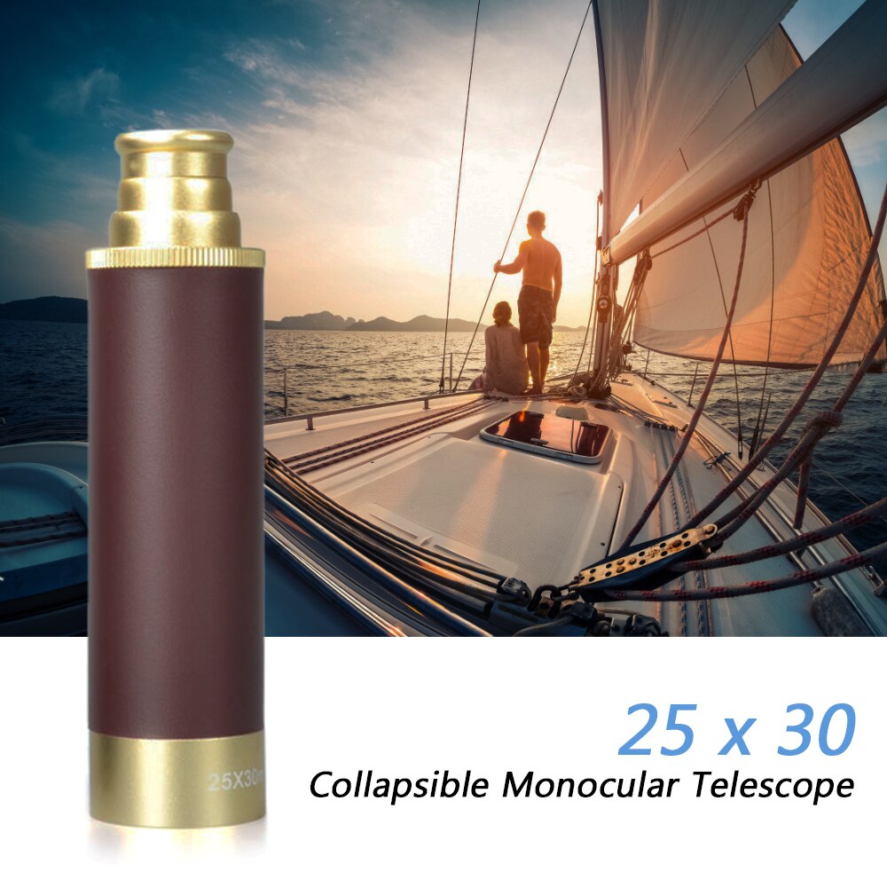 Mini Telescoop 25X30 Pocket Zoomable Monoculaire Piraat Telescoop Draagbare Inklapbare Handheld Vintage Monoculaire Telescoop