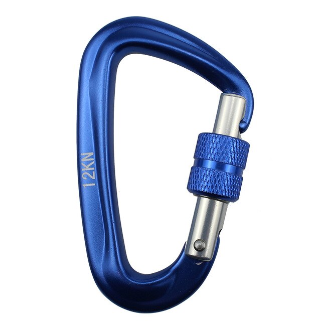 karabijnhaak klimmen 8cm vergrendeling type d quickdraw karabijnhaak gesp gesp opknoping aluminium moer rugzak gesp: Blauw