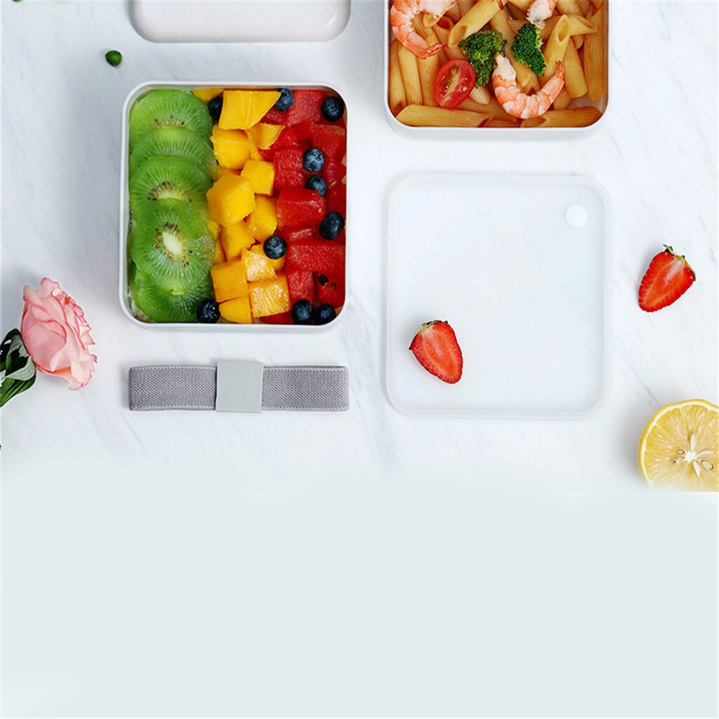 Voedsel Container Koelkast Voedsel Opbergdoos Milieuvriendelijk Voedsel Opslag Magnetron Bento Lunchbox Keuken 13.5 × 13.5 × 13cm