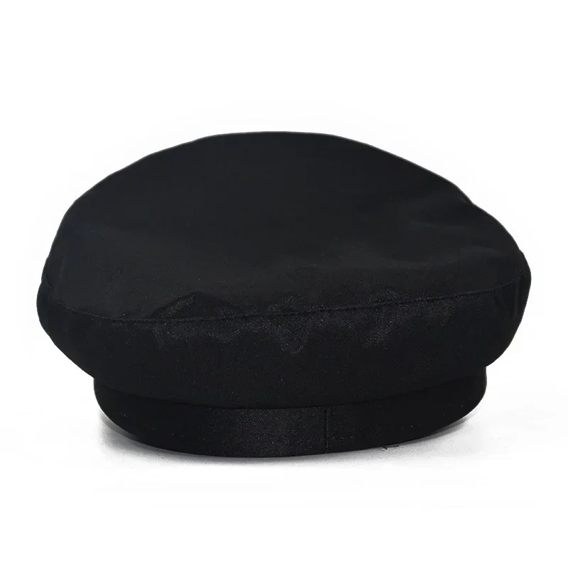 Chapeau en cuir PU automne chapeaux de marin pour hommes femmes Style britannique chapeau de voyage étudiant chapeau capitaine chapeau plat casquettes femmes chapeau