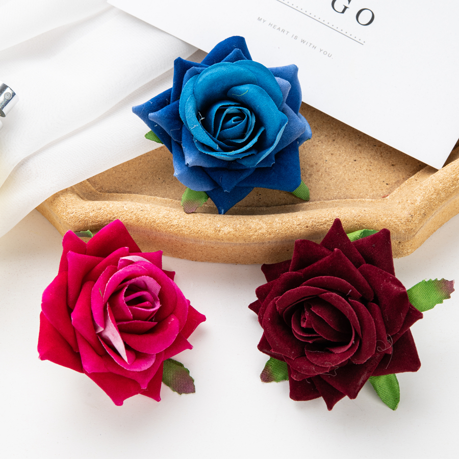 10 stuks kunstbloemen voor plakboek nieuwjaarsdecoratie bruiloft buiten tuin kerst huis bonbondoos flanel opgerolde rozen
