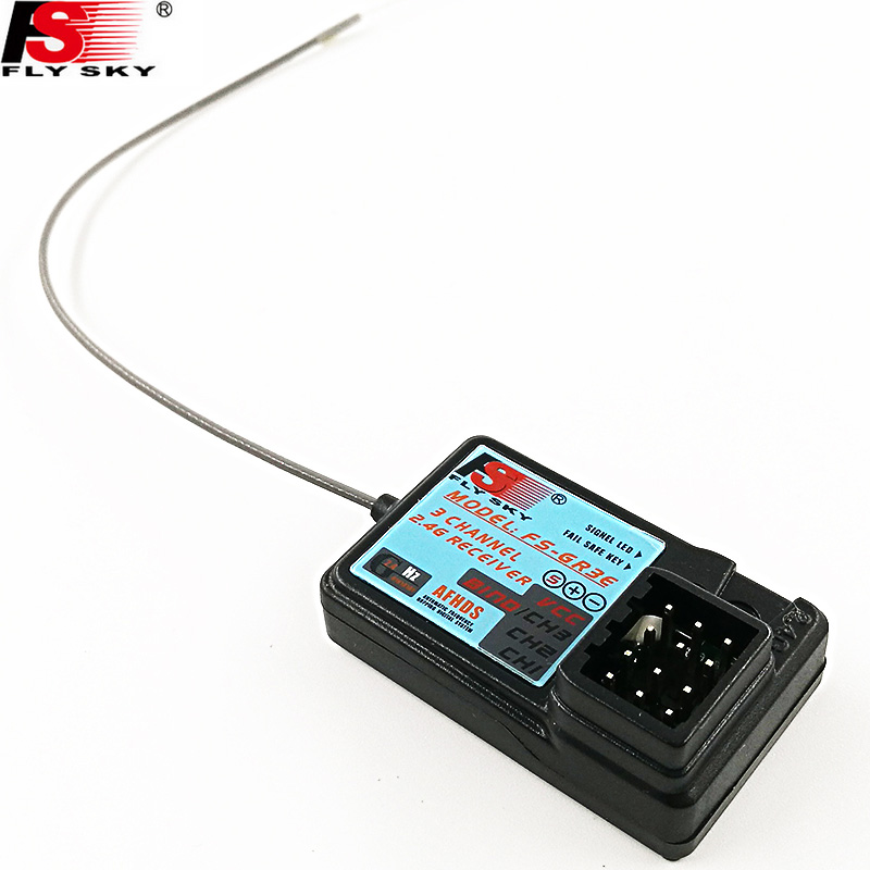 Flysky-transmisor de FS-GT2 con 3 canales, modelo de Radio, transmisor Digital para coche y barco a control remoto, 2,4G, 2 canales, receptor de FS-GT3E: YELLOW