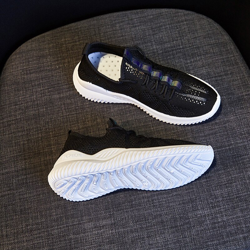 Women's Tennis Shoes - Lace-Up - Breathable Mesh Upper - Rubber Sole - Lightweight & Shock Absorbant